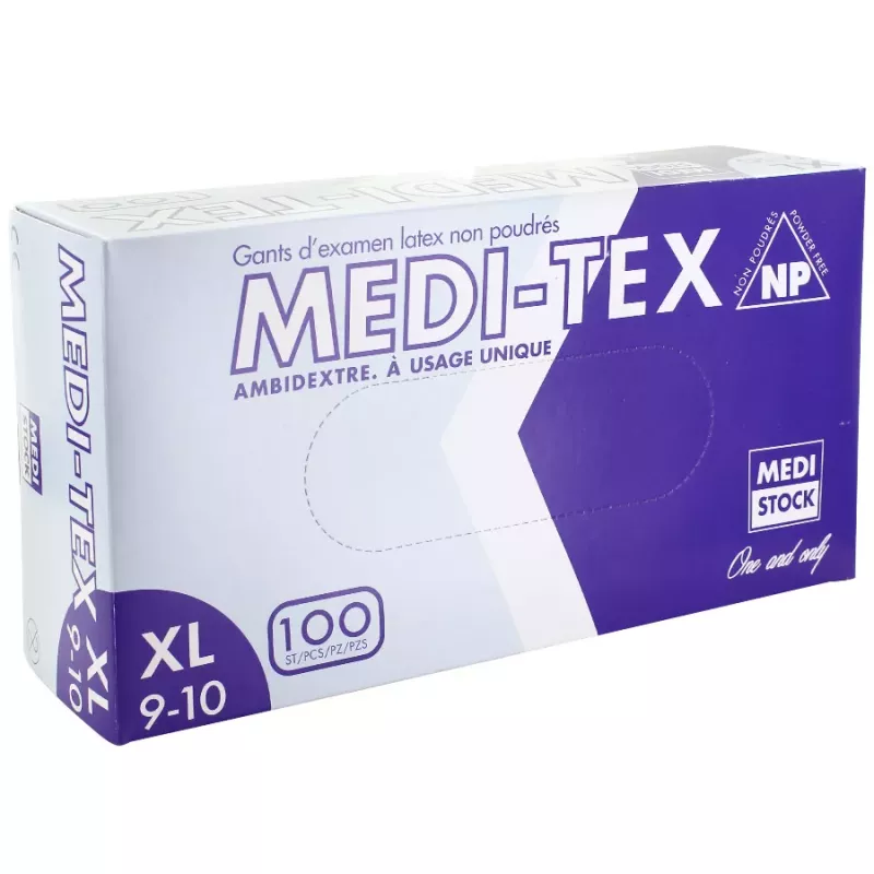 Gants d'examen latex non poudrés non stériles Medi-Tex Gants d'examen latex non poudrés non stériles Medi-Tex