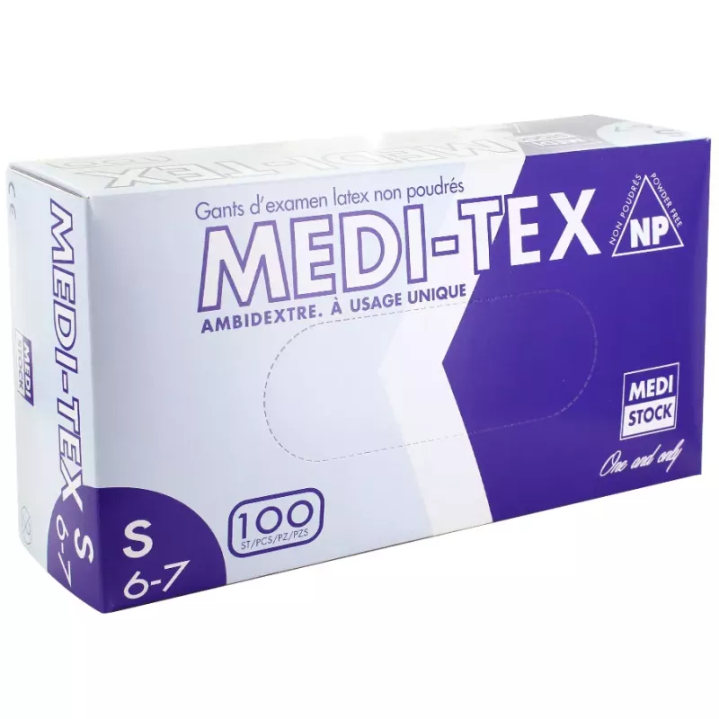 Gants d'examen latex non poudrés non stériles Medi-Tex Gants d'examen latex non poudrés non stériles Medi-Tex